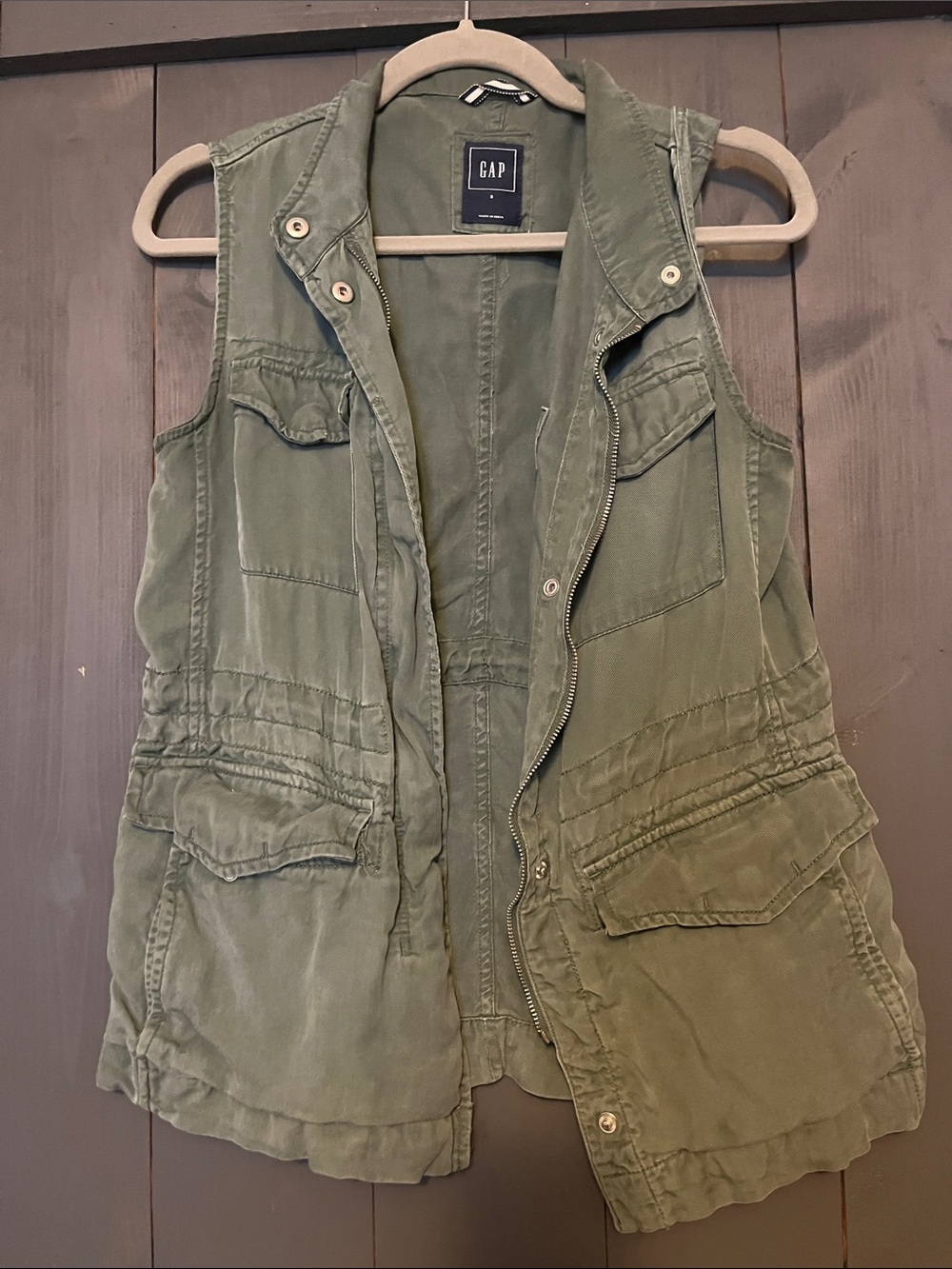 GAP Olive Green Utility Vest with Front Pockets
